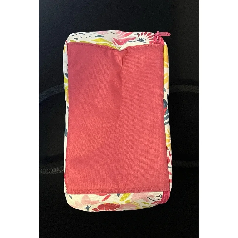 fit + fresh Insulated Lunch Bag Multicolor Pink Zip Close Outside Inside Pocket‎